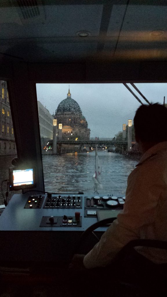 View out the front of the River cruise boat - you can see the Berlin Cathedral.