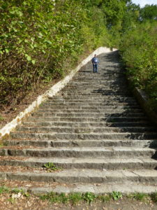 Steps out of the quarry