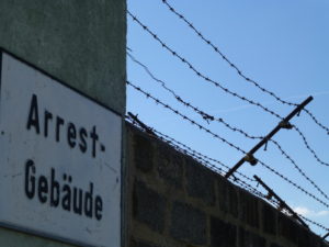 Arrest building and barbed wire