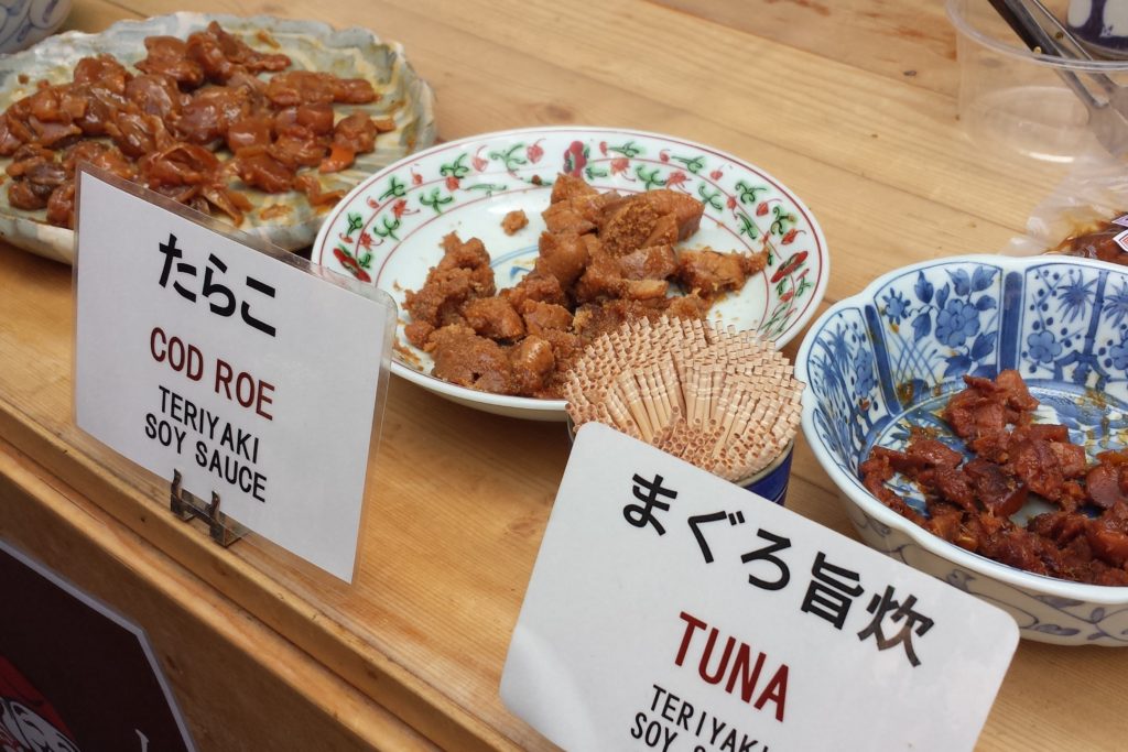 Clams, cod roe and tuna