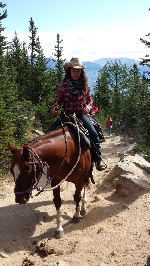 Passing horse on the trail