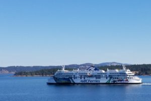 Passing ferry on crossing