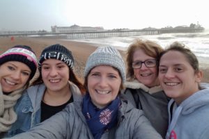 With family and the Palace Pier beyond